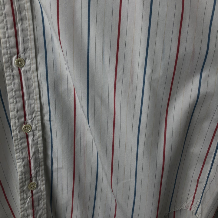 Burberry's BURBERRYS OF LONDON Long Sleeve Striped Shirt Made in USA Men's L Size Vintage cotton white type Vintage Second Hand