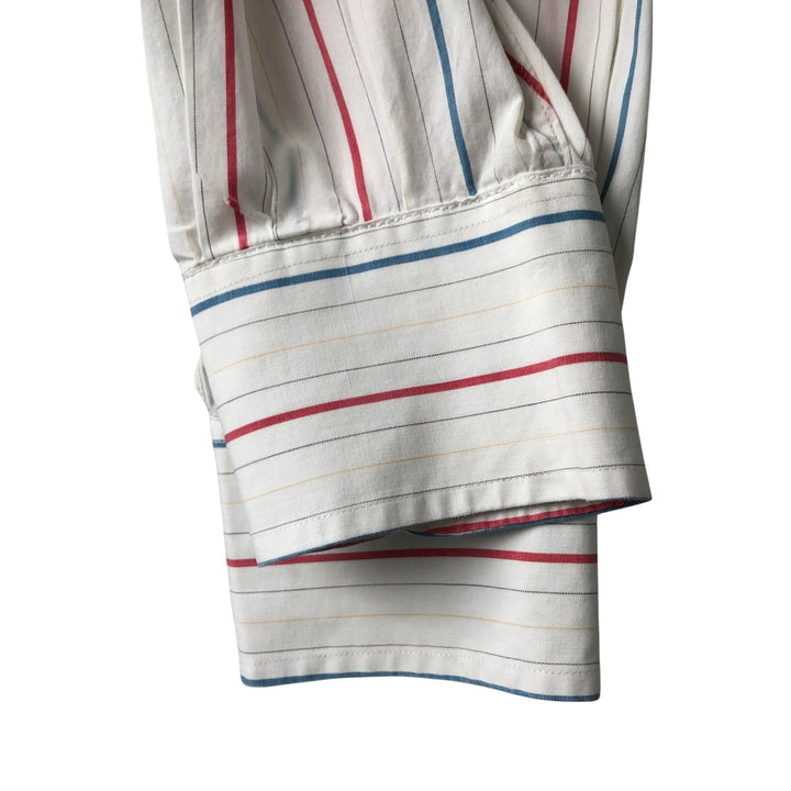 Burberry's BURBERRYS OF LONDON Long Sleeve Striped Shirt Made in USA Men's L Size Vintage cotton white type Vintage Second Hand