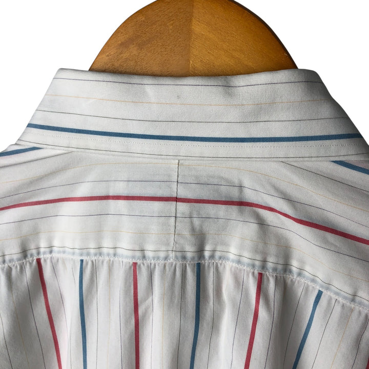 Burberry's BURBERRYS OF LONDON Long Sleeve Striped Shirt Made in USA Men's L Size Vintage cotton white type Vintage Second Hand