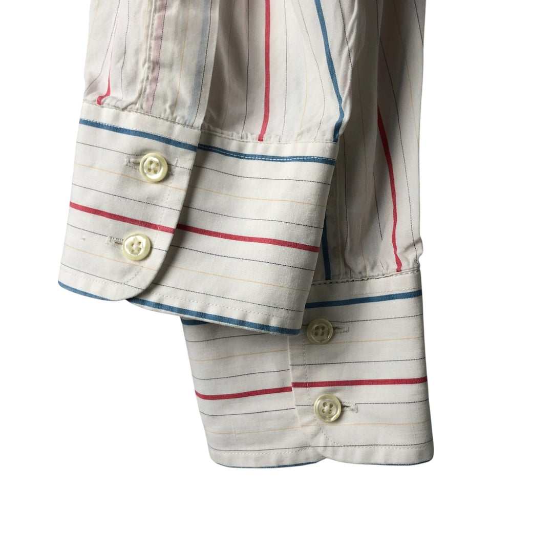 Burberry's BURBERRYS OF LONDON Long Sleeve Striped Shirt Made in USA Men's L Size Vintage cotton white type Vintage Second Hand