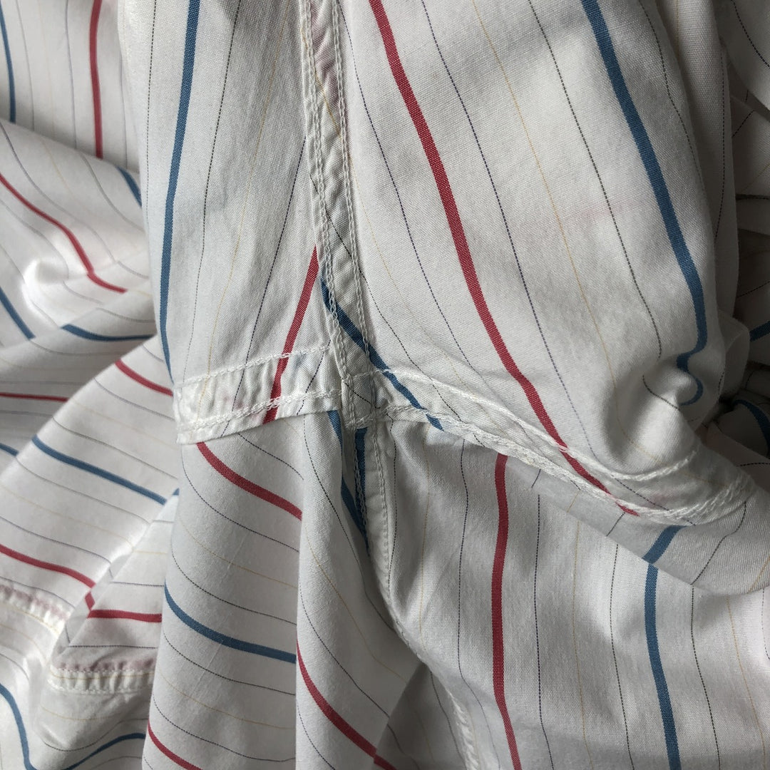 Burberry's BURBERRYS OF LONDON Long Sleeve Striped Shirt Made in USA Men's L Size Vintage cotton white type Vintage Second Hand