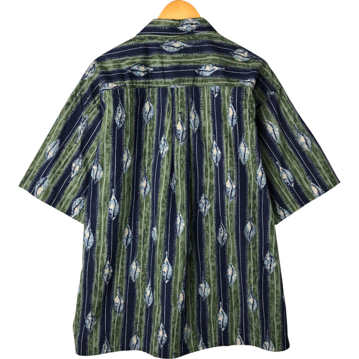 WOOLRICH All-over print short-sleeve cotton shirt, box shirt, men's XL size cotton navy blue type Vintage Second Hand