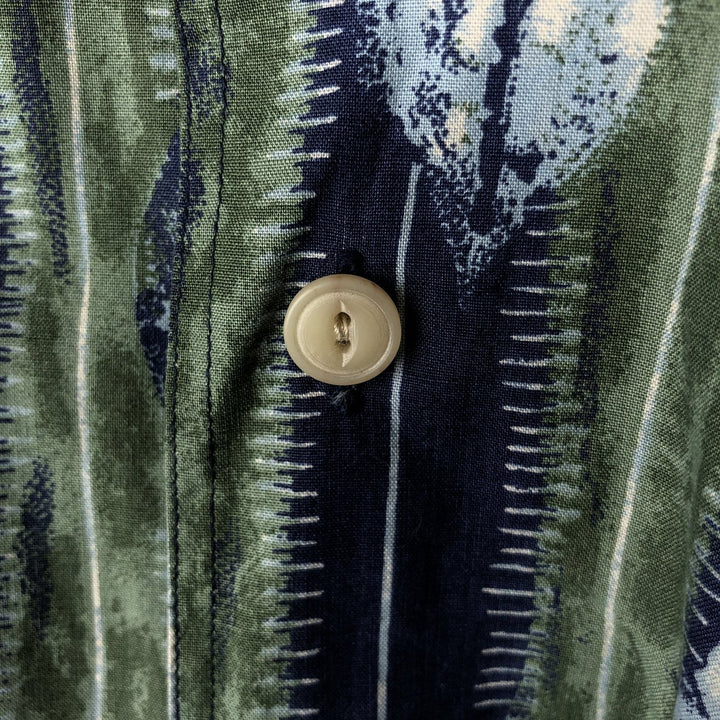 WOOLRICH All-over print short-sleeve cotton shirt, box shirt, men's XL size cotton navy blue type Vintage Second Hand