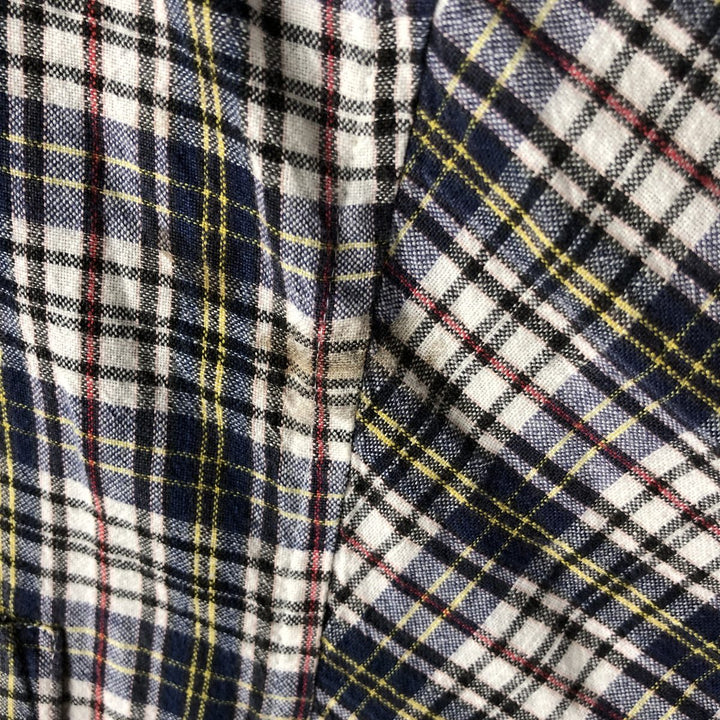 Eddie Bauer short sleeve button down check shirt, men's size L cotton white type Vintage Second Hand