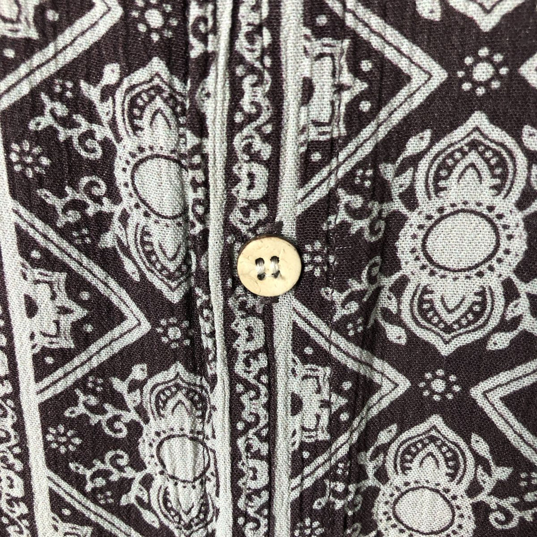 insight All-over print short-sleeve rayon shirt, men's size M Viscose brown type Vintage Second Hand