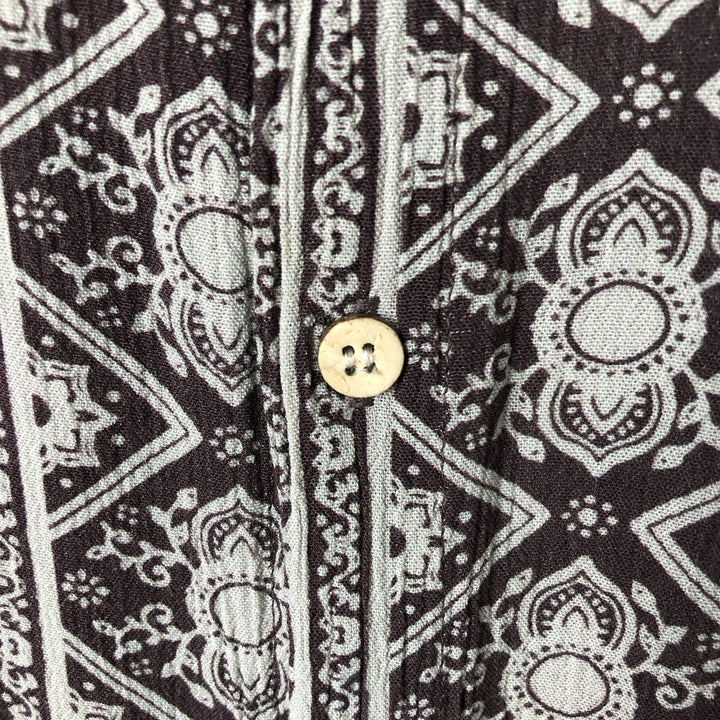 insight All-over print short-sleeve rayon shirt, men's size M Viscose brown type Vintage Second Hand