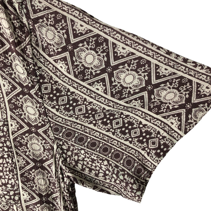 insight All-over print short-sleeve rayon shirt, men's size M Viscose brown type Vintage Second Hand