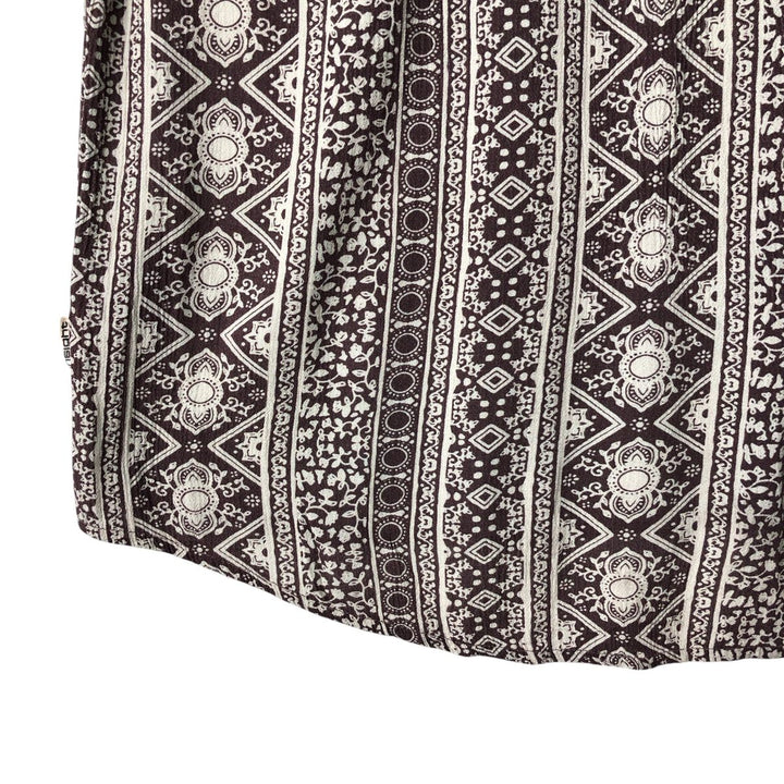 insight All-over print short-sleeve rayon shirt, men's size M Viscose brown type Vintage Second Hand