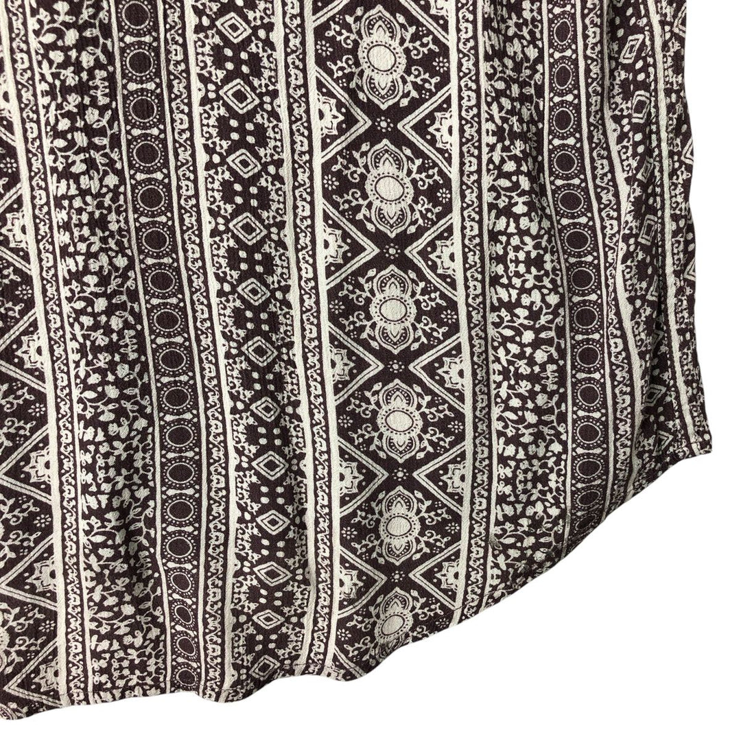 insight All-over print short-sleeve rayon shirt, men's size M Viscose brown type Vintage Second Hand