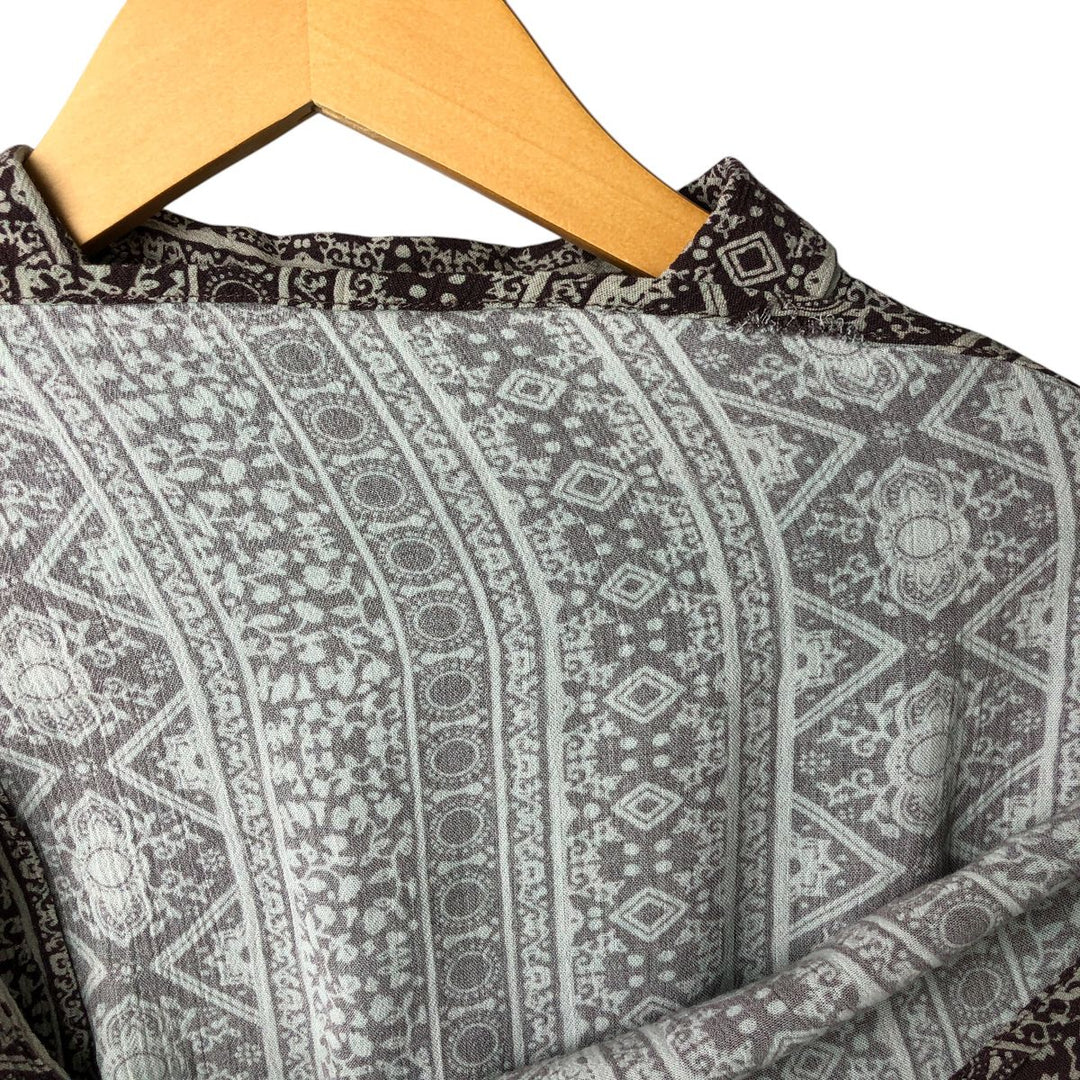 insight All-over print short-sleeve rayon shirt, men's size M Viscose brown type Vintage Second Hand