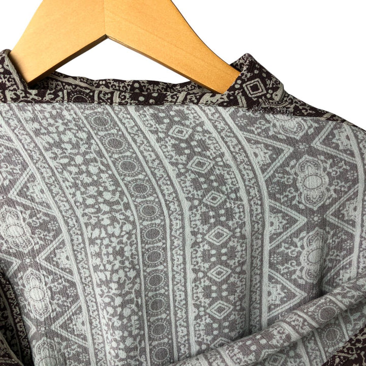 insight All-over print short-sleeve rayon shirt, men's size M Viscose brown type Vintage Second Hand