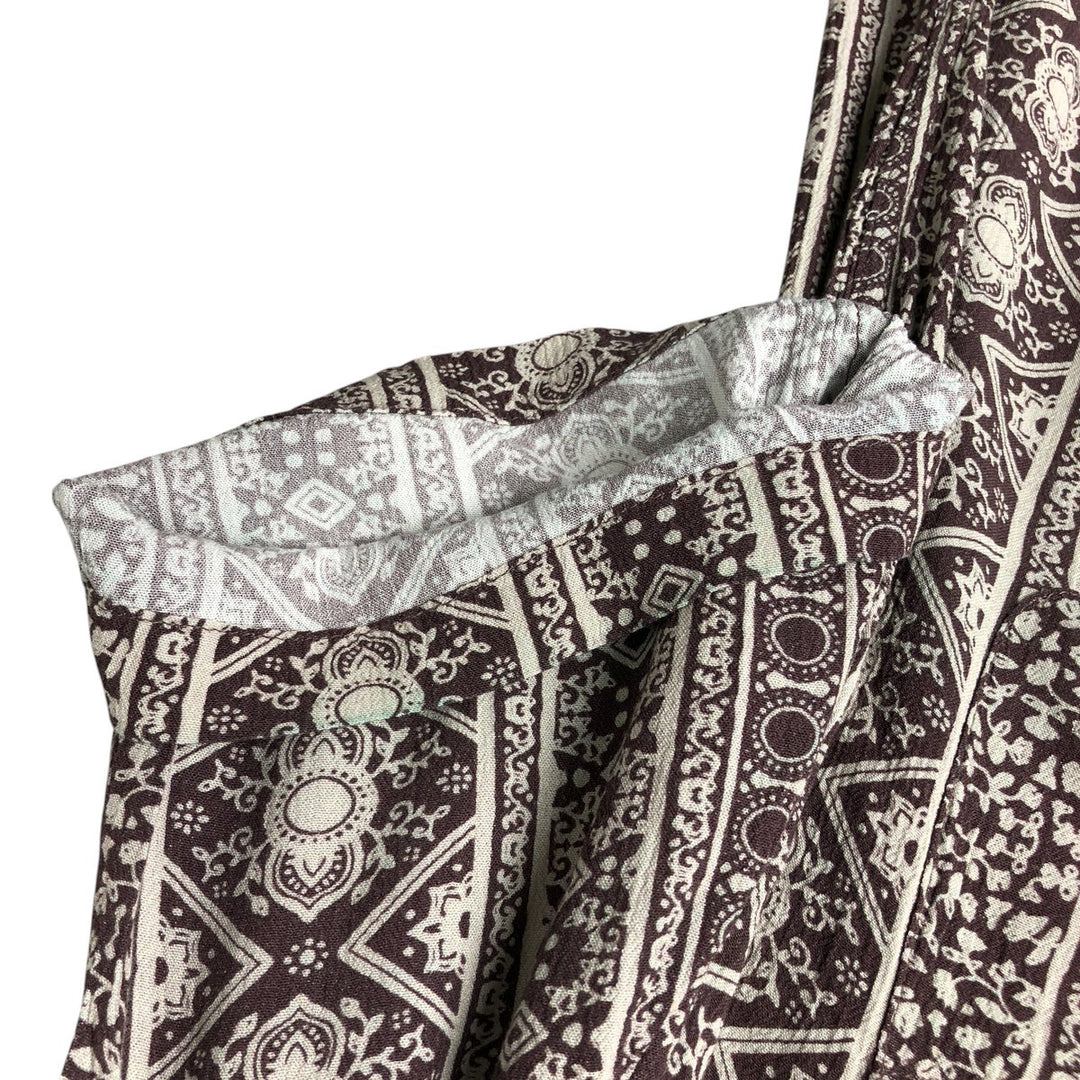 insight All-over print short-sleeve rayon shirt, men's size M Viscose brown type Vintage Second Hand