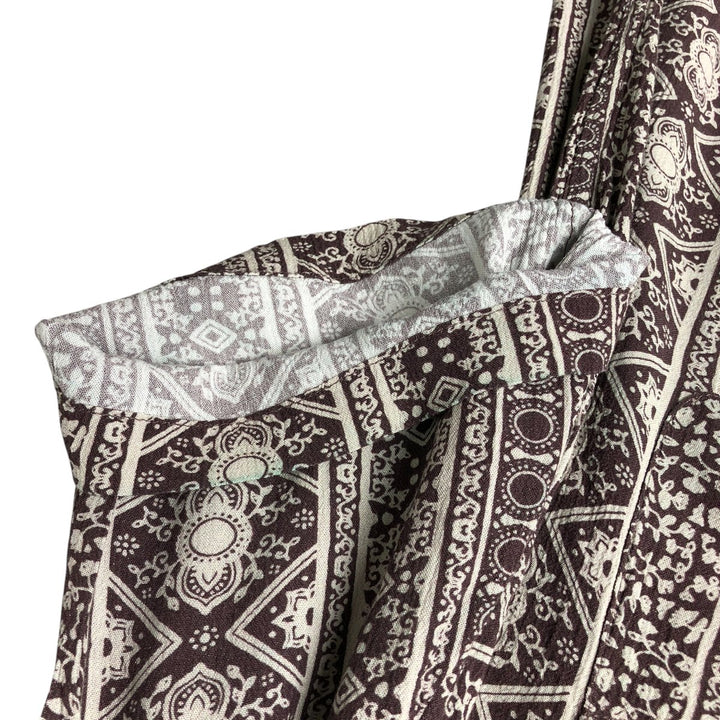 insight All-over print short-sleeve rayon shirt, men's size M Viscose brown type Vintage Second Hand