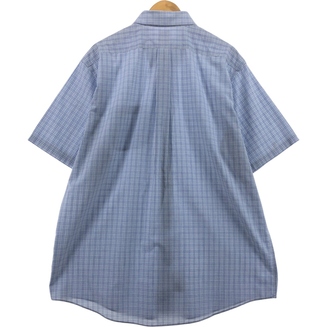 Brooks Brothers Est.1818 MADISON short sleeve button down check shirt, men's XL size cotton blue type Vintage Second Hand