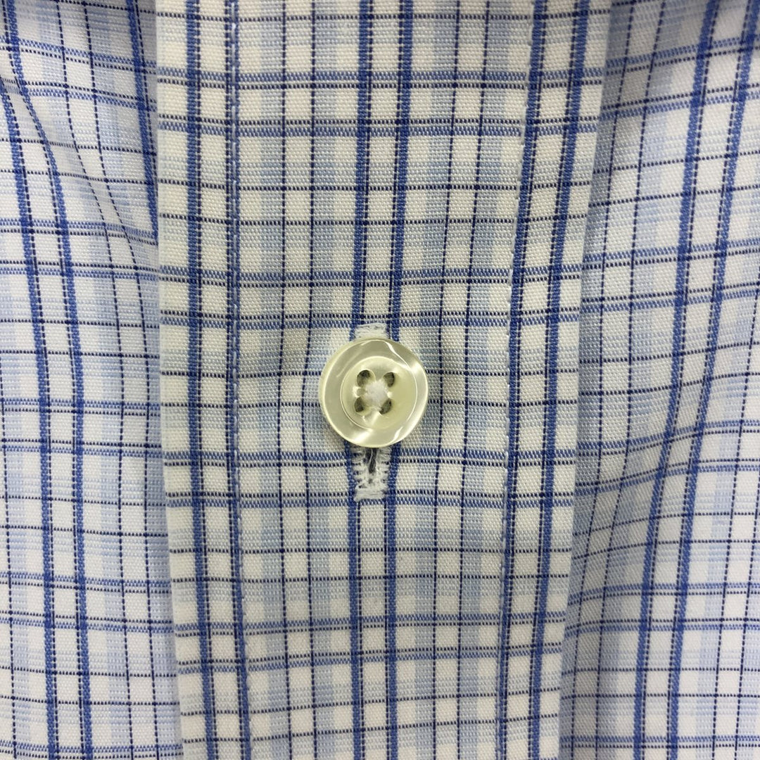 Brooks Brothers Est.1818 MADISON short sleeve button down check shirt, men's XL size cotton blue type Vintage Second Hand