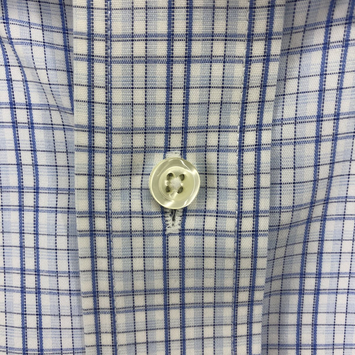 Brooks Brothers Est.1818 MADISON short sleeve button down check shirt, men's XL size cotton blue type Vintage Second Hand