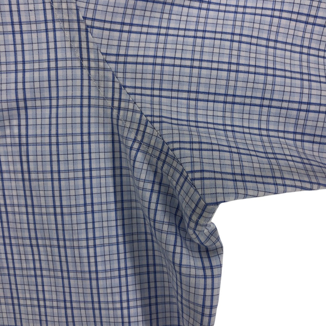 Brooks Brothers Est.1818 MADISON short sleeve button down check shirt, men's XL size cotton blue type Vintage Second Hand