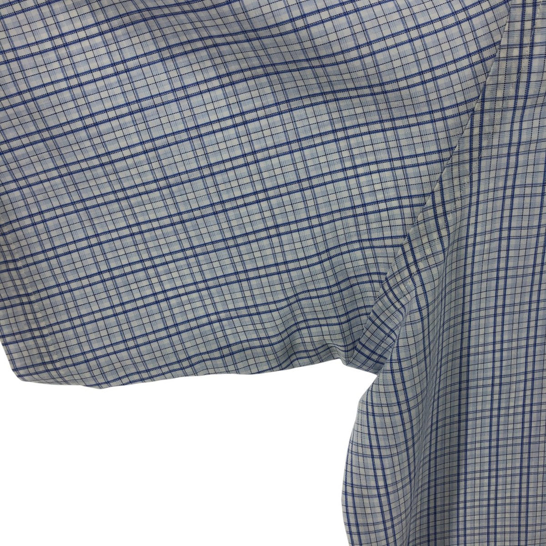 Brooks Brothers Est.1818 MADISON short sleeve button down check shirt, men's XL size cotton blue type Vintage Second Hand