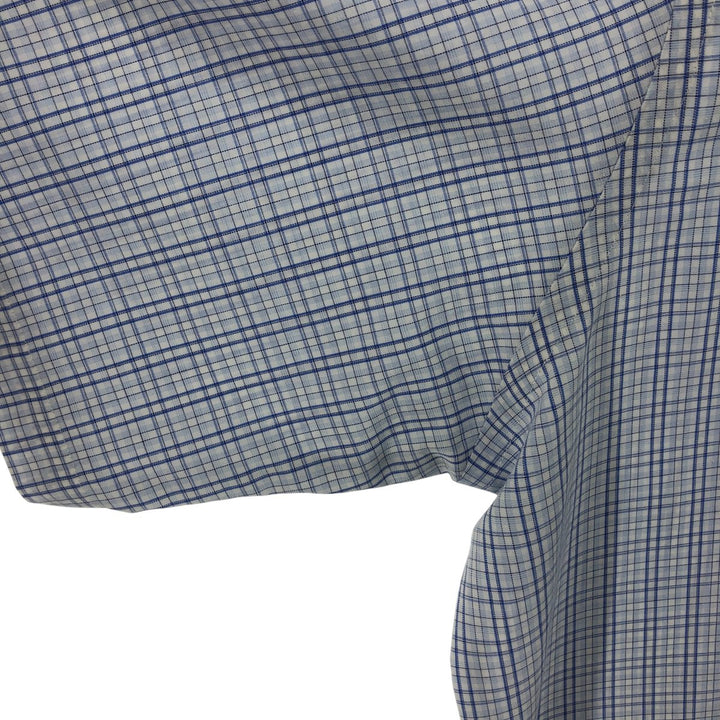 Brooks Brothers Est.1818 MADISON short sleeve button down check shirt, men's XL size cotton blue type Vintage Second Hand