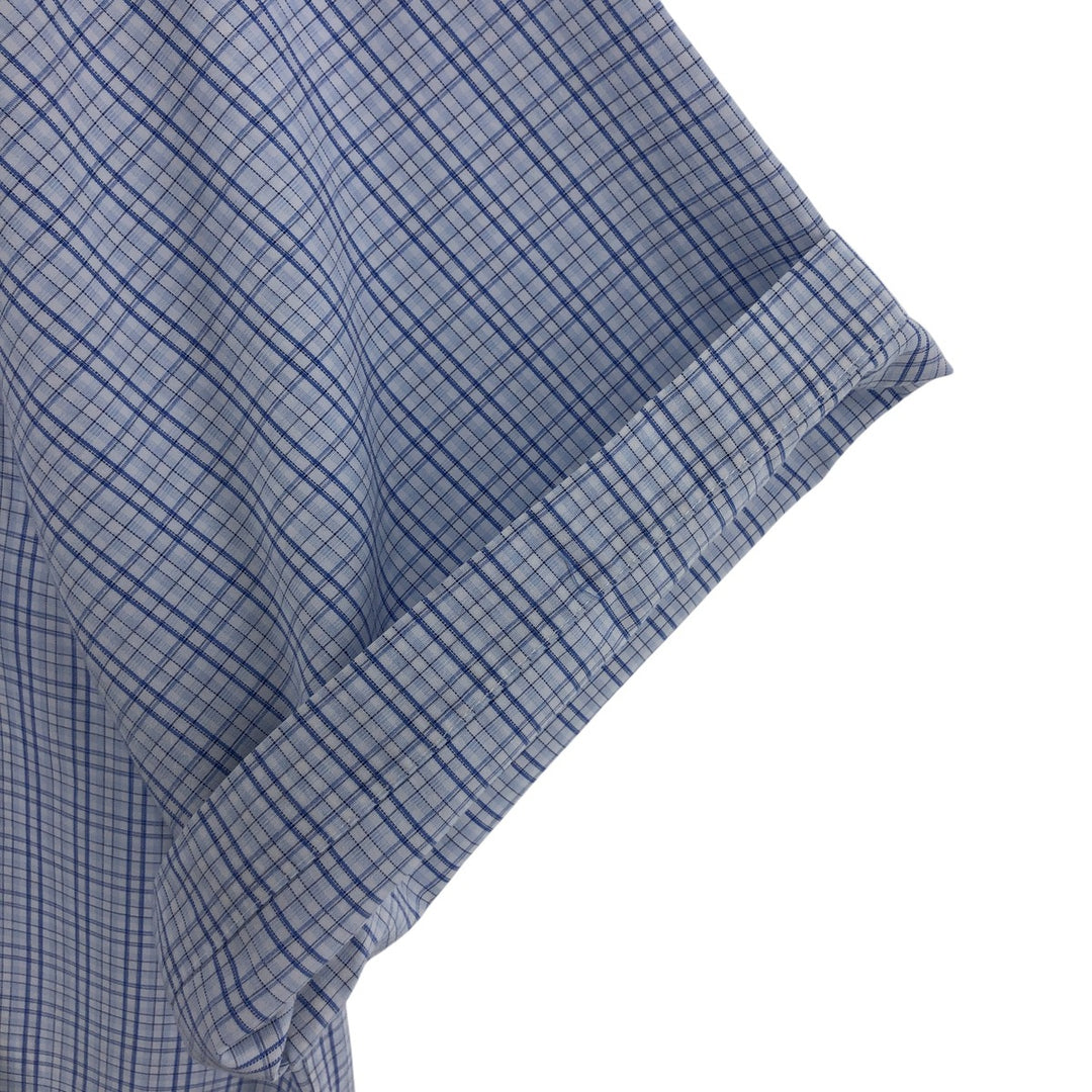 Brooks Brothers Est.1818 MADISON short sleeve button down check shirt, men's XL size cotton blue type Vintage Second Hand