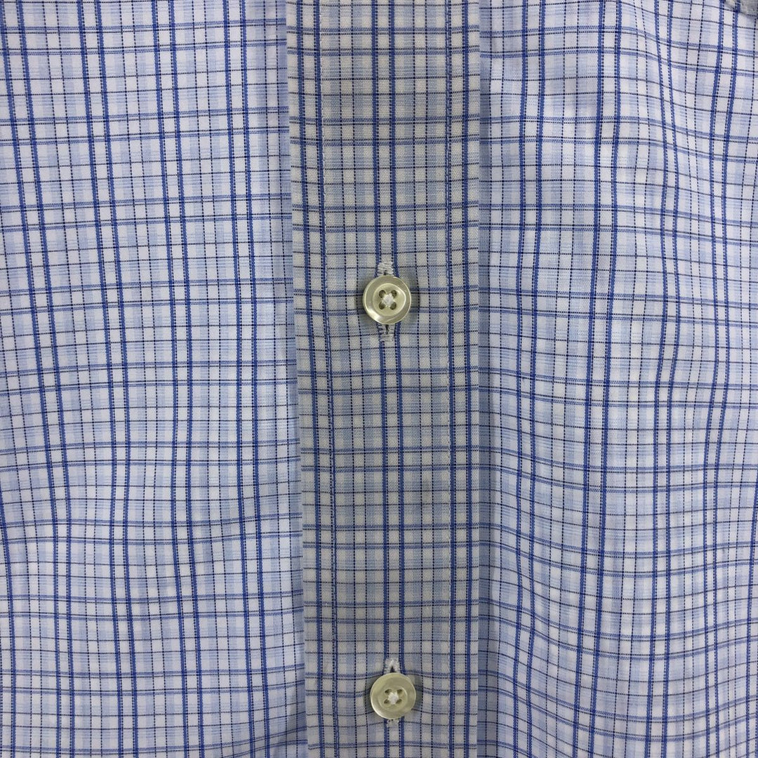 Brooks Brothers Est.1818 MADISON short sleeve button down check shirt, men's XL size cotton blue type Vintage Second Hand