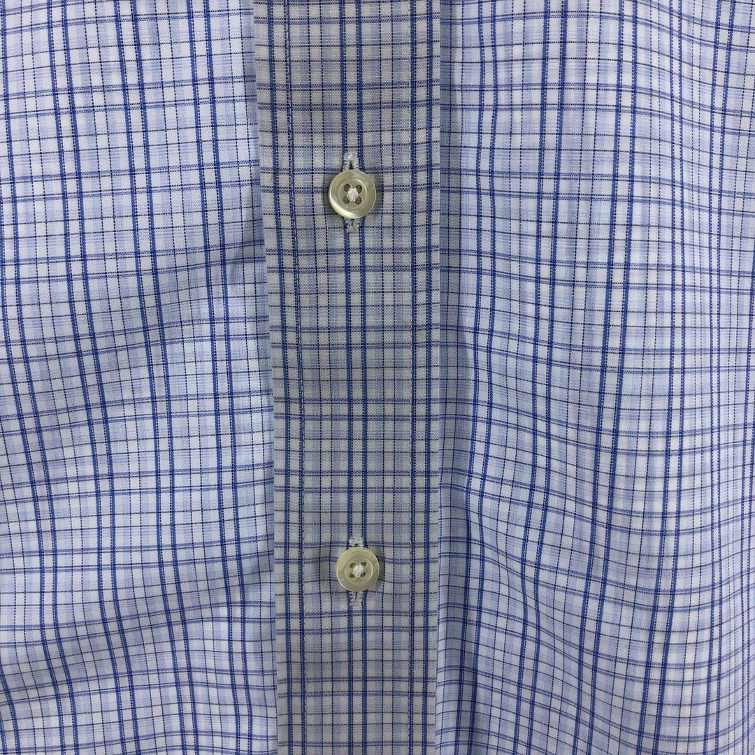 Brooks Brothers Est.1818 MADISON short sleeve button down check shirt, men's XL size cotton blue type Vintage Second Hand
