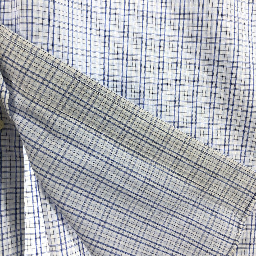 Brooks Brothers Est.1818 MADISON short sleeve button down check shirt, men's XL size cotton blue type Vintage Second Hand