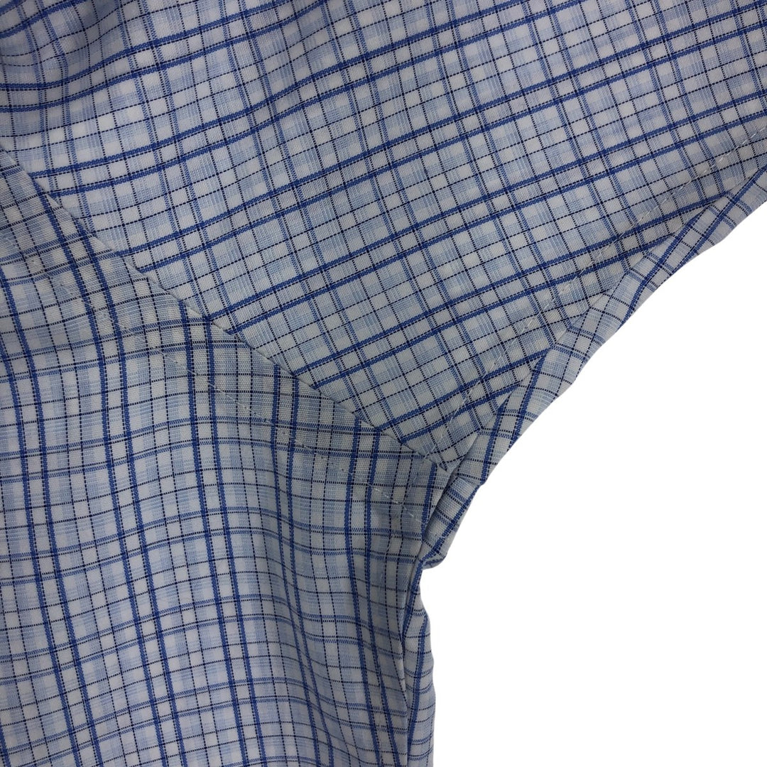 Brooks Brothers Est.1818 MADISON short sleeve button down check shirt, men's XL size cotton blue type Vintage Second Hand