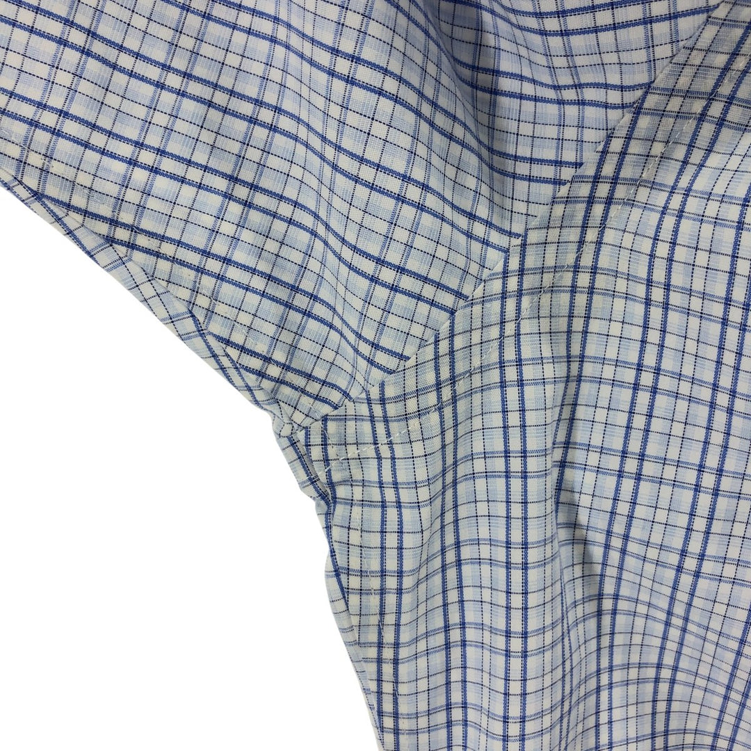 Brooks Brothers Est.1818 MADISON short sleeve button down check shirt, men's XL size cotton blue type Vintage Second Hand