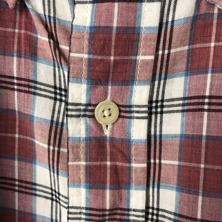 Brooks Brothers 346 short sleeve button down check shirt, men's size XL cotton red type Vintage Second Hand