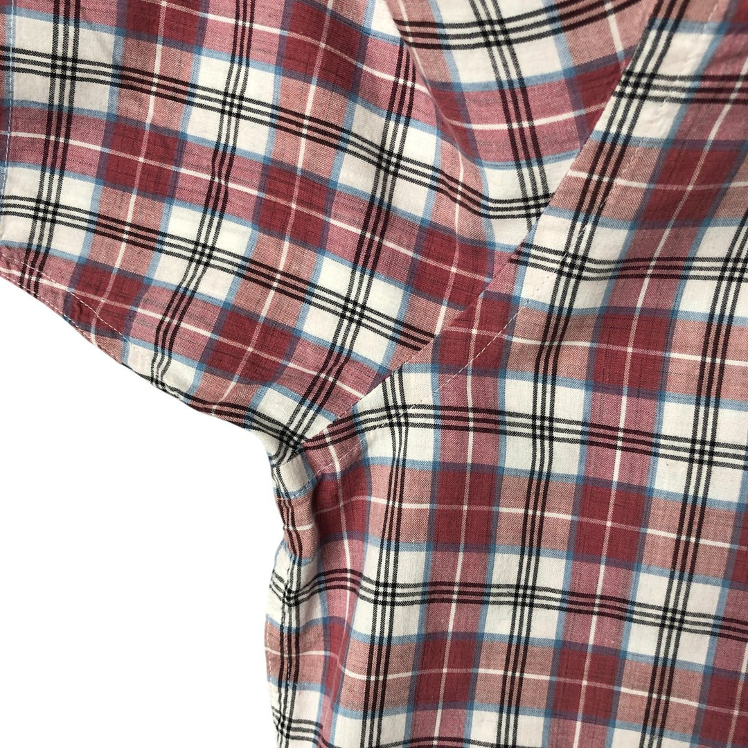 Brooks Brothers 346 short sleeve button down check shirt, men's size XL cotton red type Vintage Second Hand