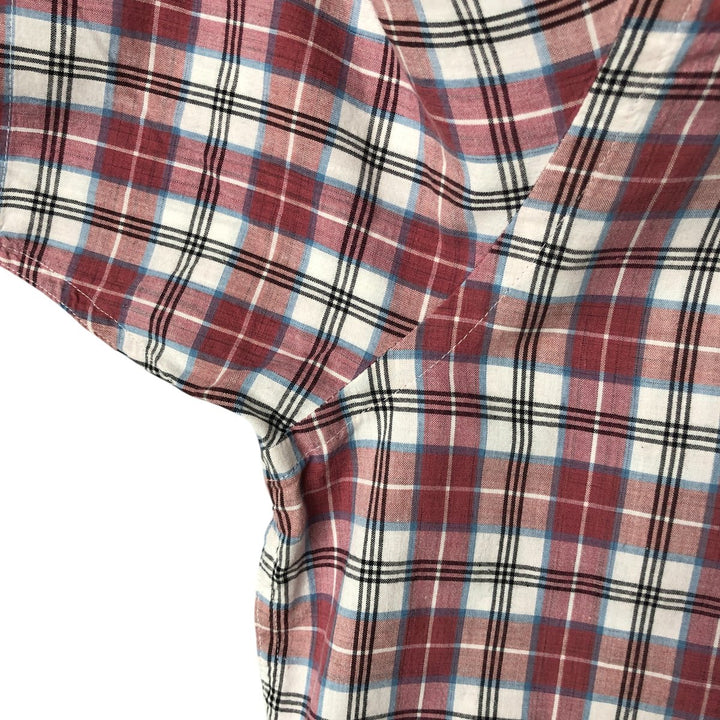 Brooks Brothers 346 short sleeve button down check shirt, men's size XL cotton red type Vintage Second Hand