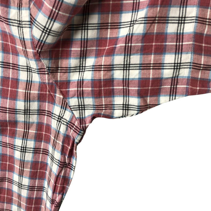 Brooks Brothers 346 short sleeve button down check shirt, men's size XL cotton red type Vintage Second Hand