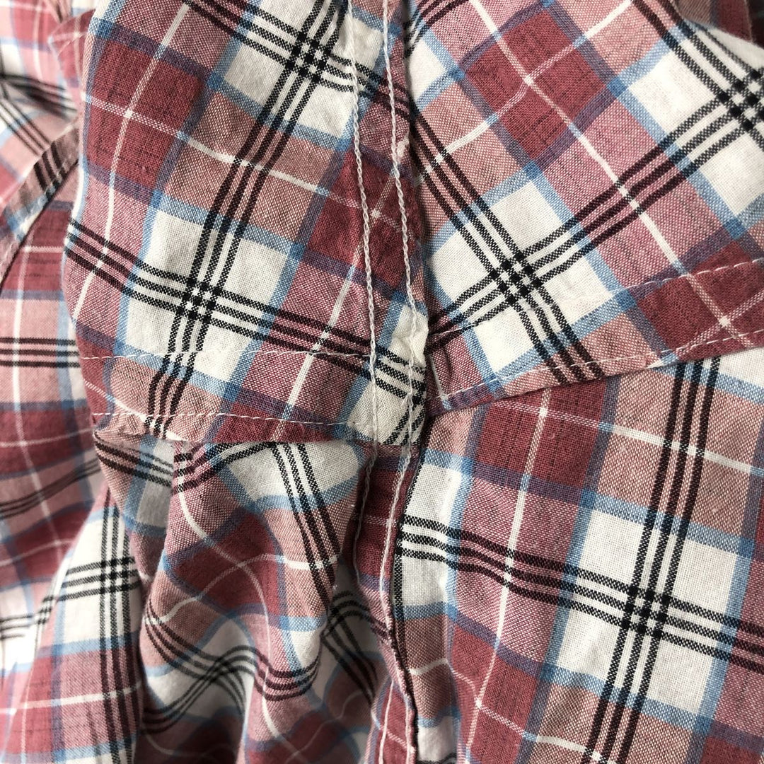 Brooks Brothers 346 short sleeve button down check shirt, men's size XL cotton red type Vintage Second Hand