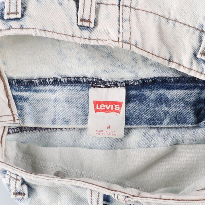 Levi's 37707-9635 Chemical Wash Denim Shorts Made in USA Women's L (w29) Vintage unclear white type Vintage Second Hand