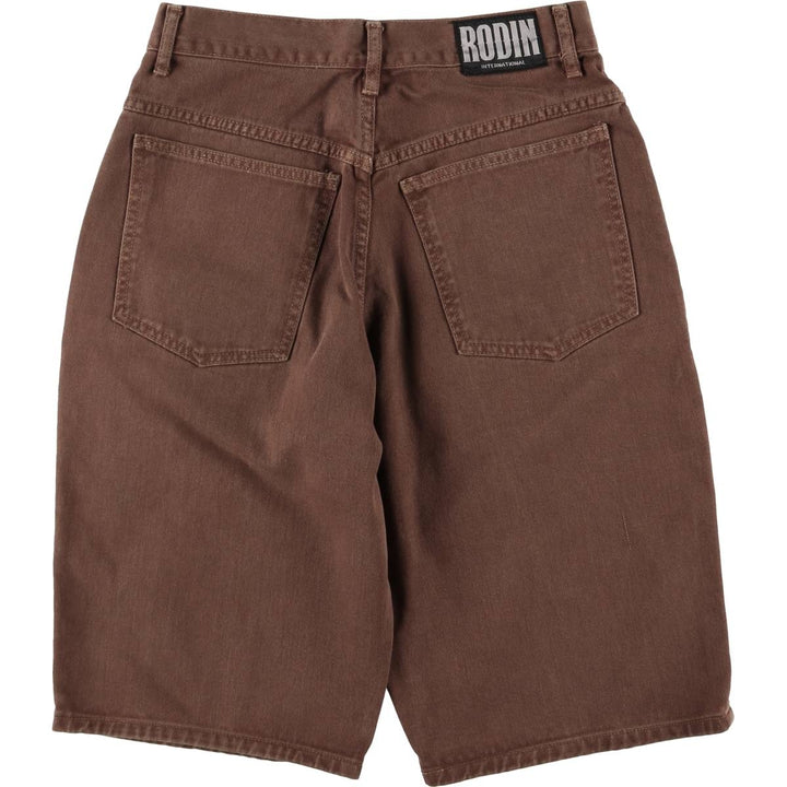 RODIN denim shorts made in USA, men's w30 equivalent cotton brown type Vintage Second Hand