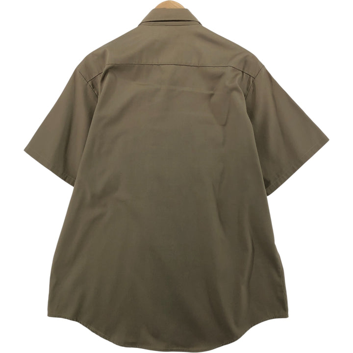 80'S BIG MAC Short Sleeve Work Shirt Made in USA Men's L Size Vintage polyester Beige type Vintage Second Hand