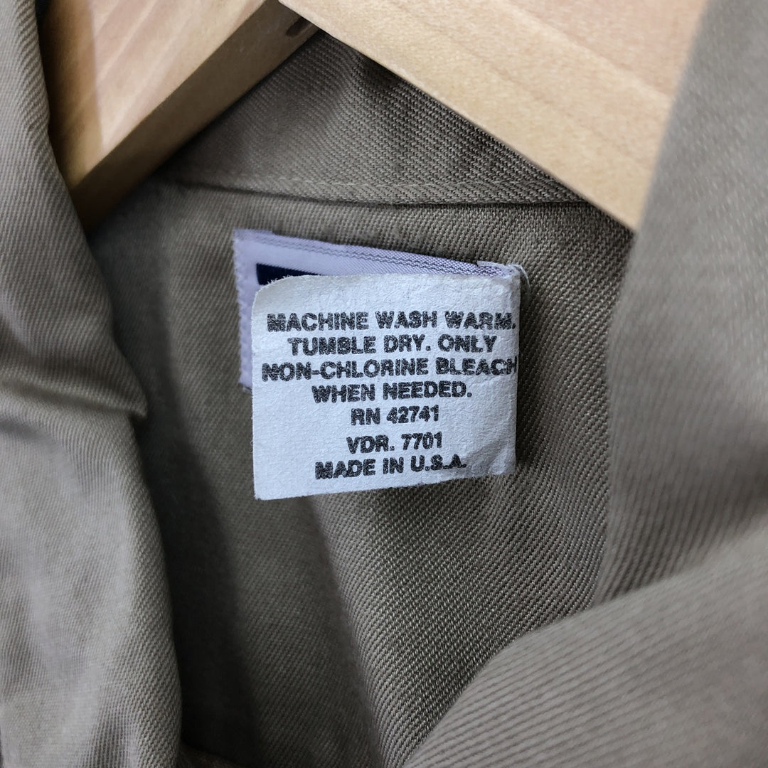 80'S BIG MAC Short Sleeve Work Shirt Made in USA Men's L Size Vintage polyester Beige type Vintage Second Hand