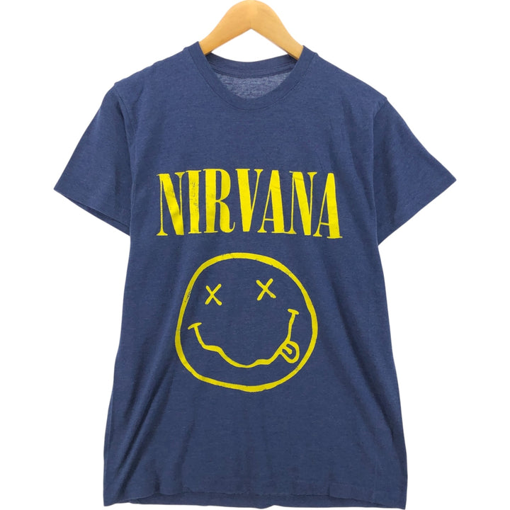 NIRVANA Nirvana Band T-shirt, Band T, Men's M size unclear blue type Vintage Second Hand