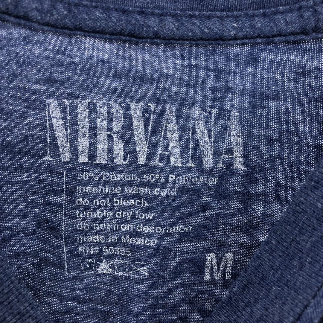 NIRVANA Nirvana Band T-shirt, Band T, Men's M size cotton blue type Vintage Second Hand