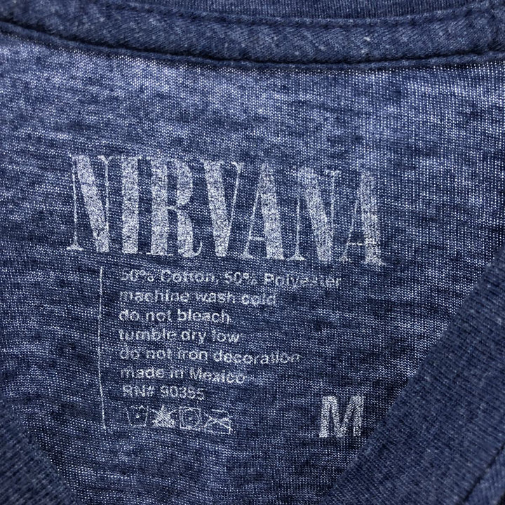 NIRVANA Nirvana Band T-shirt, Band T, Men's M size cotton blue type Vintage Second Hand