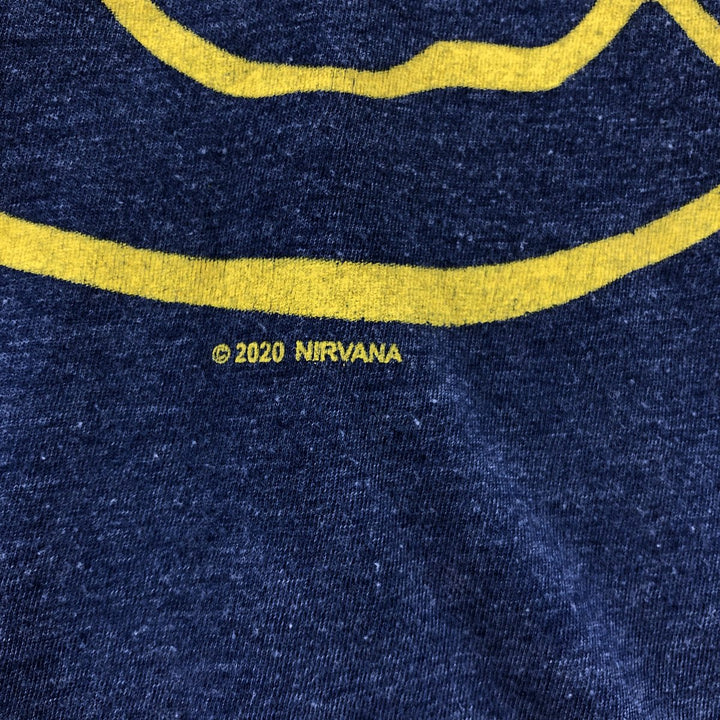 NIRVANA Nirvana Band T-shirt, Band T, Men's M size cotton blue type Vintage Second Hand