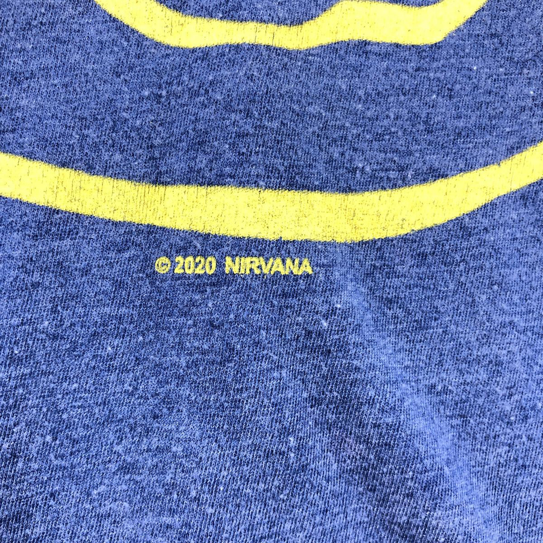 NIRVANA Nirvana Band T-shirt, Band T, Men's M size cotton blue type Vintage Second Hand