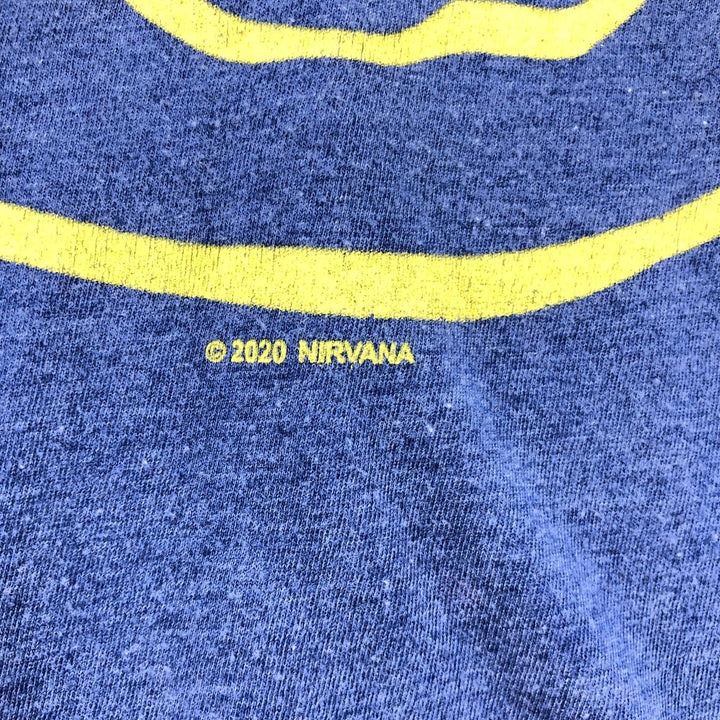 NIRVANA Nirvana Band T-shirt, Band T, Men's M size cotton blue type Vintage Second Hand