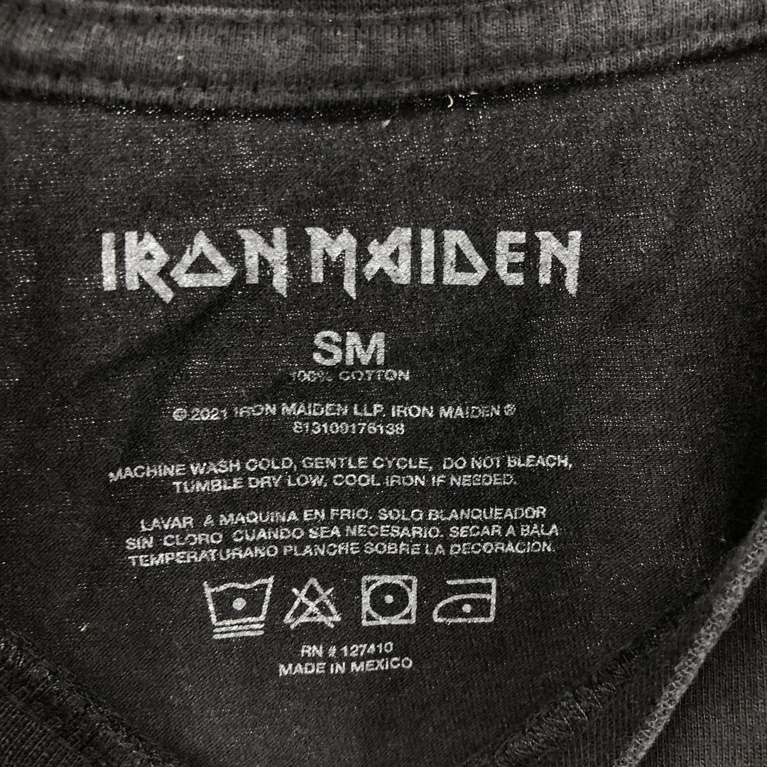 IRON MAIDEN Iron Maiden Band T-shirt Band T Men's S size cotton black type Vintage Second Hand