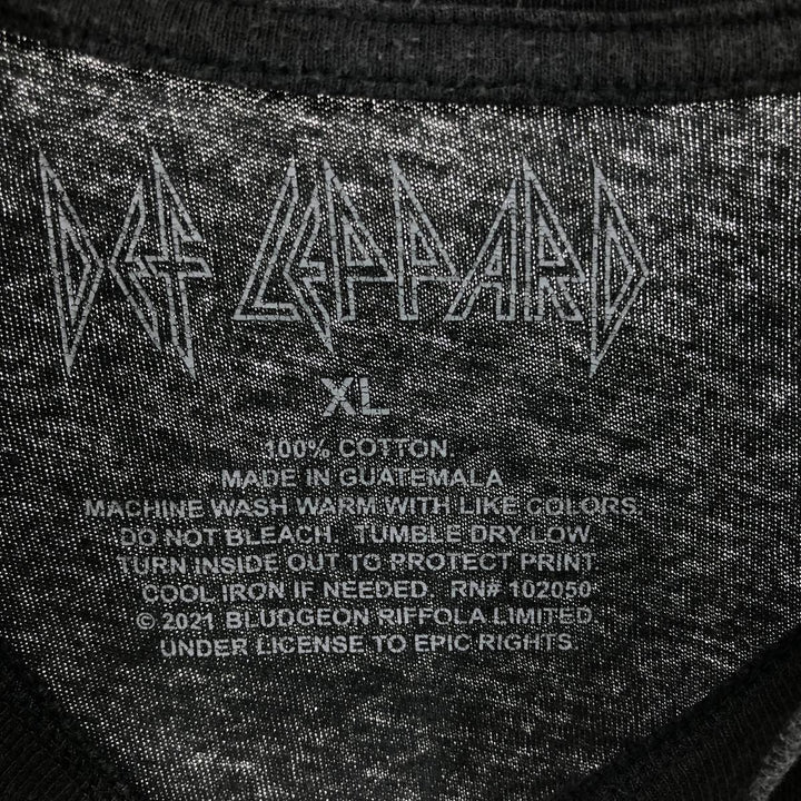 DEF LEPPARD Def Leppard Leopard Pattern Band T-shirt Band Tee Men's XL equivalent cotton black type Vintage Second Hand