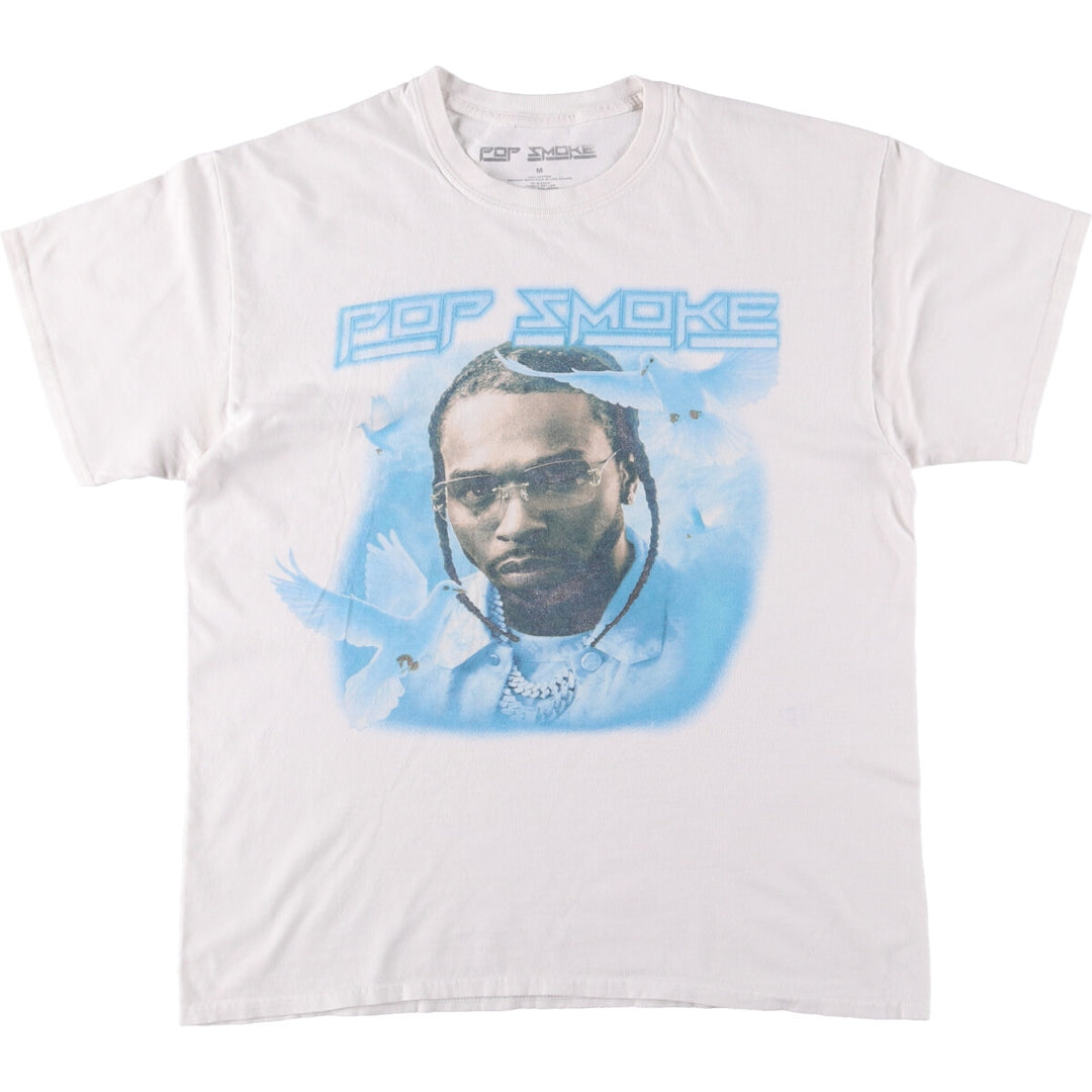POP SMOKE Rap T-shirt, Men's M size cotton white type Vintage Second Hand