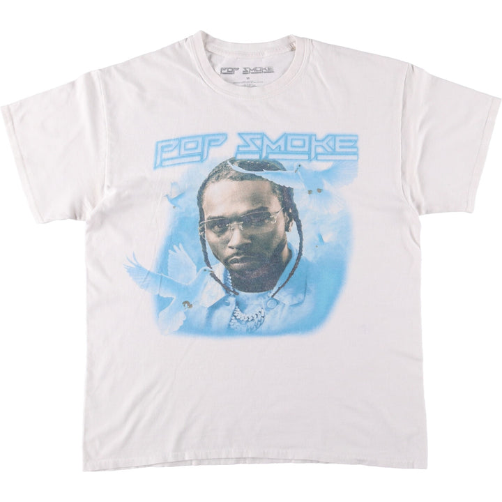 POP SMOKE Rap T-shirt, Men's M size cotton white type Vintage Second Hand