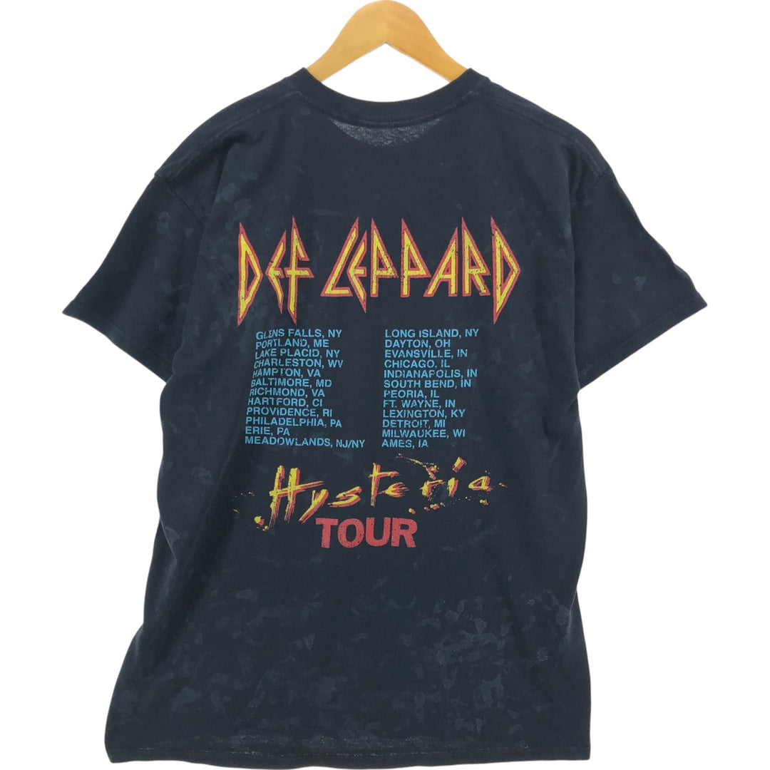 DEF LEPPARD Def Leppard Band T-shirt Band T Men's S size cotton black type Vintage Second Hand