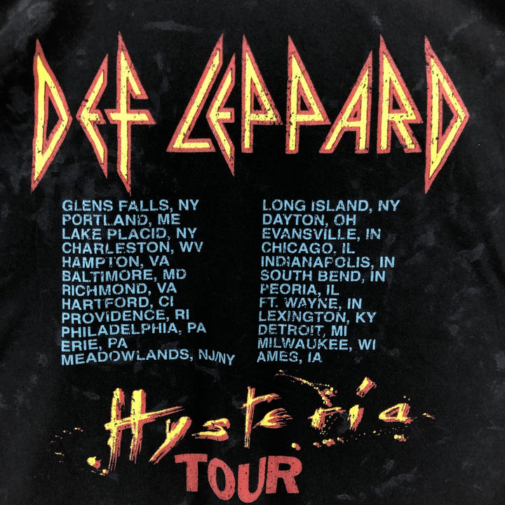 DEF LEPPARD Def Leppard Band T-shirt Band T Men's S size cotton black type Vintage Second Hand